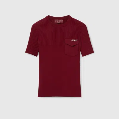 GUCCI GUCCI RIB FABRIC TOP WITH INTARSIA