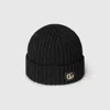 Gucci Rib Knit Wool Lamé Hat In Black