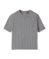 Gucci Soft Cashmere And Wool Ribbed Top In Gray