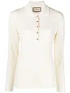 Gucci Kaschmirpullover Mit Poloshirtkragen In White