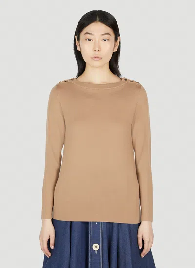 Gucci Rib Stitch Knit Sweater In Camel