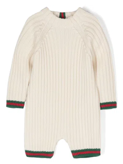 Gucci Babies' Rib Stitch Shorties In Neutrals