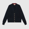 Gucci Interlocking G Ribbed-knit Cardigan In Blue