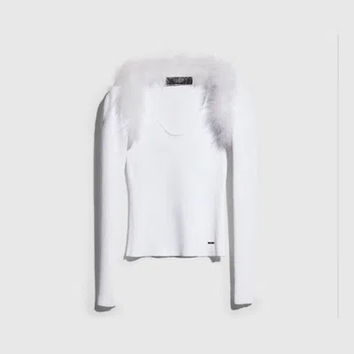Gucci Rib Viscose Tank Top With Cardigan In White
