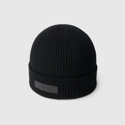 Gucci Rib Wool Hat In Black