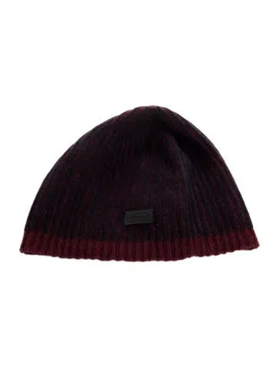 Pre-owned Gucci Ribbed Beanie W/tags In Blue/burgundy