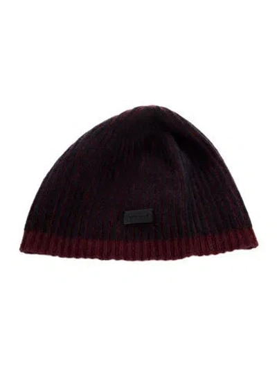 Pre-owned Gucci Ribbed Beanie W/tags In Blue/burgundy