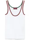 Gucci Ribbed Cotton Tank Top In White