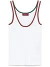 Gucci Ribbed Cotton Tank Top In White