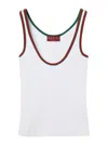 Gucci Classic Sleeveless Tank Top With Contrasting Trim In White