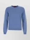 Gucci Felted Wool Knit Sweater With Intarsia In Blue