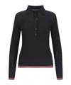 Gucci Womens Black Mc Polo-collar Striped-trim Cashmere-silk Blend Knit Top In Black