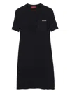 Gucci Stretch Nylon Blend Dress With Chest Pocket In Black