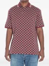 Gucci Men Red Polo Shirt With Striped Classic Collar In Gg Jacquard Cotton Man In Red