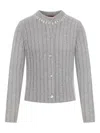 Gucci Women Wool Cardigan With Jewel Details In Gray