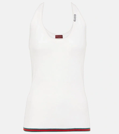 Gucci Ribbed-knit Cashmere And Silk Tank Top In White