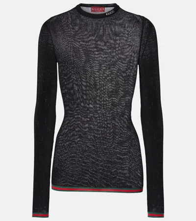 Gucci Top Aus Kaschmir Und Seide In Schwarz