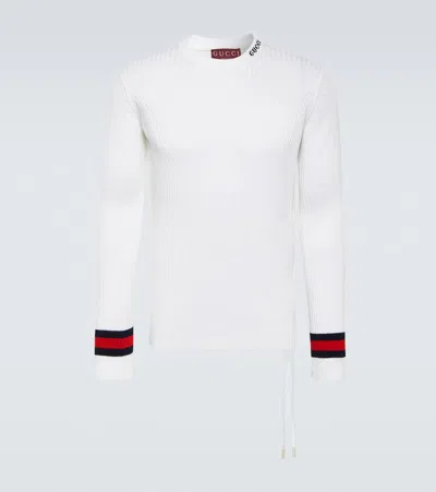 Gucci Ribbed-knit Cotton Sweater In Multicoloured