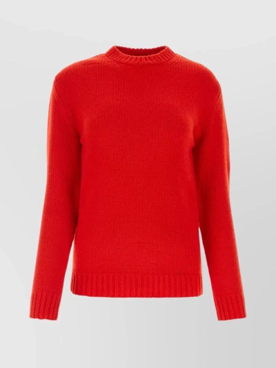 Gucci Logo Intarsia Knitted Sweater In Red