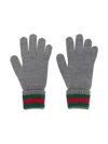 Gucci Ribbed-knit Gloves In Grey