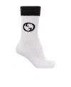 Gucci Calzini In Cotone Con Incrocio Gg Tondo In White