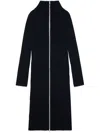 Gucci Zip-up Ribbed-knit Dress In Blue