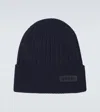 Gucci Ribbed-knit Wool Beanie In Blue