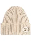Gucci Double G Wool-blend Lamé Beanie In Neutrals