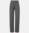 Gucci Womens Dusty Dark Grey Mc Ribbed Straight-leg Wool Knit Trousers In Gray