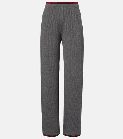 GUCCI RIBBED-KNIT WOOL-BLEND PANTS