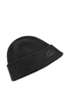 Gucci Ribbed Logo Beanie In Black