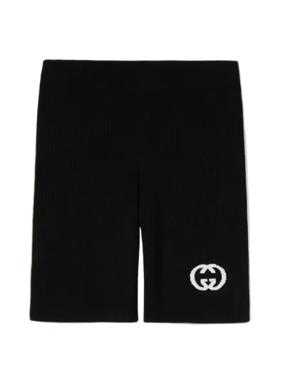 Gucci Ribbed Shorts With Intarsia In Animal Print