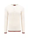 Gucci White Long Sleeved Top In Rib Silk Man In Neutral
