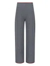 Gucci Womens Dusty Dark Grey Mc Ribbed Straight-leg Wool Knit Trousers In Gray