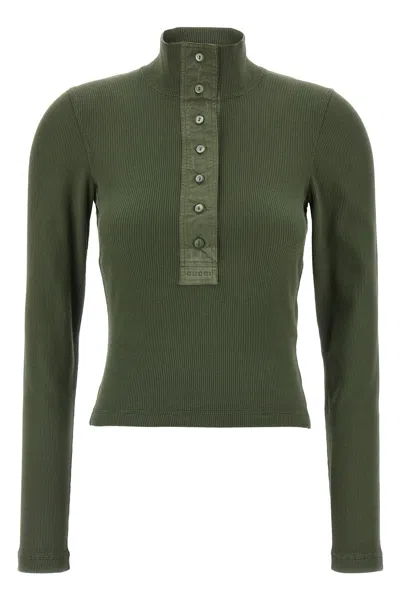 Gucci Ribbed T-shirt In Green