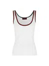 Gucci White Ribbed Cotton Web Tank Top In White