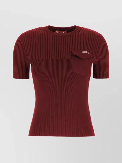 Gucci Ribbed Texture Chest Pocket T-shirt