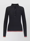 Gucci Womens Black Mc Polo-collar Striped-trim Cashmere-silk Blend Knit Top In Black