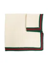 Gucci Ribbed Wool Blanket In Neutrals