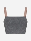 GUCCI RIBBED WOOL-BLEND CROPPED TOP