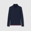 Gucci Ribbed Wool Sweater In Blue