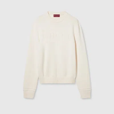 Gucci Ribbed Wool Sweater In Neutral