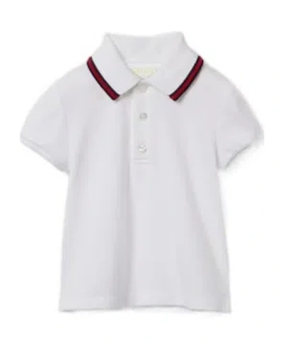 Gucci Ribbon Braid Cotton Polo Shirt In White