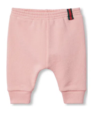 Gucci Ribbon Braid Cotton Trousers In Pink