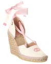 Gucci Ribbon Canvas Wedge Pump