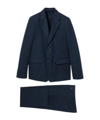 Gucci Ribbon Cotton Poplin Suit Set In Blue