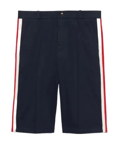 Gucci Ribbon Cotton Shorts In Black