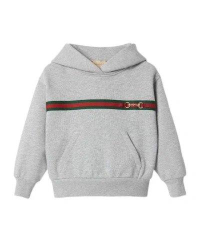 Gucci Ribbon Cotton Sweatshirt In Gray