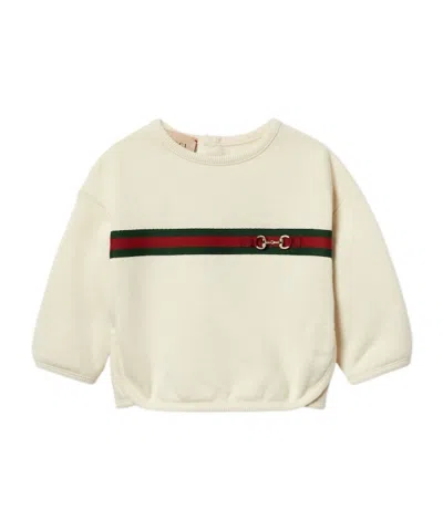 Gucci Ribbon Cotton Sweatshirt In White