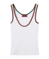 Gucci Classic Sleeveless Tank Top With Contrasting Trim In Red